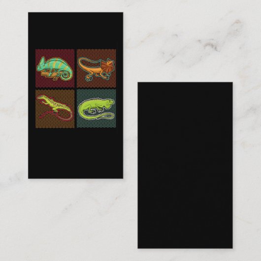 Retro Reptiles Lizard Chameleon Iguana Visitekaartje (Voorkant / Achterkant)