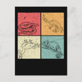 Retro Reptiles Snake Gecko Frog Chameleon Briefkaart (Voorkant)