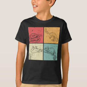 Retro Reptiles Snake Gecko Frog Chameleon T-shirt
