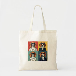 Retro Rerto Beagle Hond 70s Stijl Zonnebril Tote Bag