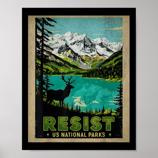 Retro Resist Alt US National Park NPS Service Poster (Voorkant)