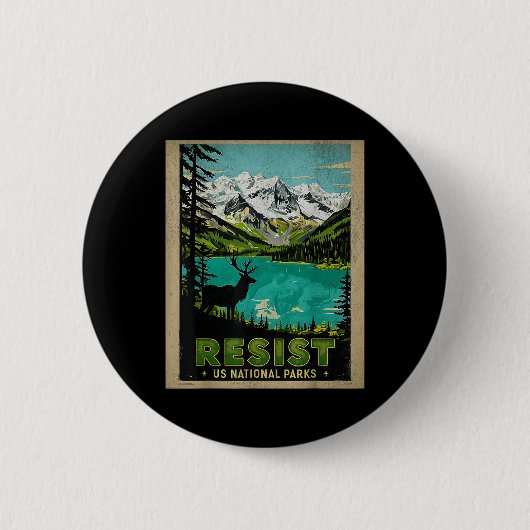 Retro Resist Alt US National Park NPS Service Ronde Button 5,7 Cm (Voorkant)