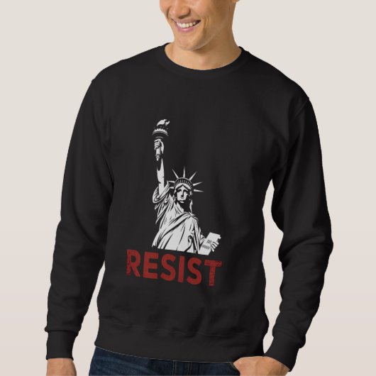 Retro Resist Vrijheidsbeeld Activisme Vrijheid PR Trui (Voorkant)
