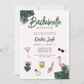 Retro Resort Bachelorette Weekend Kaart (Voorkant)