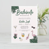 Retro Resort Bachelorette Weekend Kaart (Staand voorkant)