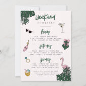 Retro Resort Bachelorette Weekend Kaart (Achterkant)