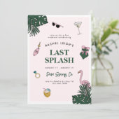 Retro Resort Laatste Splash vrijgezellenweekend Kaart (Staand voorkant)