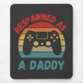 Retro Respawned als een Daddy Gamer New Dad Gamer Muismat (Voorkant)