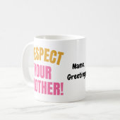 Retro Respecteer Je Moeder Grafisch Grappig Moeder Koffiemok (Voorkant links)