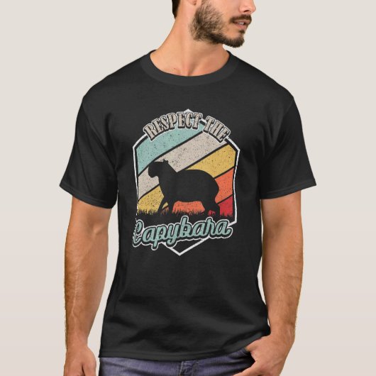 Retro Respecteert het Capybara Cute Capybara T-shirt (Voorkant)