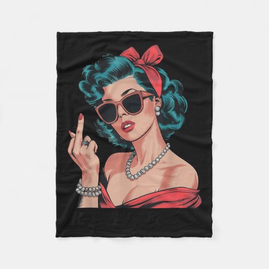 Retro Respectfully Funny N Up Girl Sy Style Fleece Deken (Voorkant)