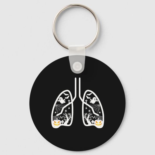 Retro respiratoire therapeut RT Long Ghost Pumpkin Sleutelhanger (Voorkant)