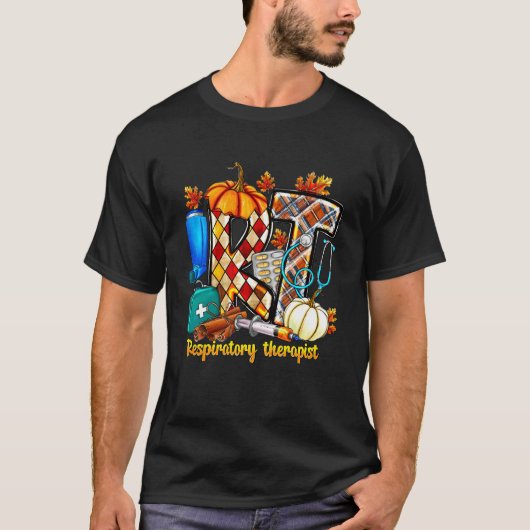 Retro Respiratory Therapist Pumpkin Fall Autumn RT T-shirt (Voorkant)
