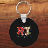 Retro Resratory Therapy Rt Santa Christmas Therapy Sleutelhanger (Voorkant)