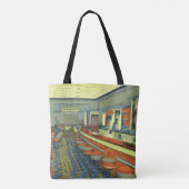 Retro restaurant, interieur van een retro wegresta tote bag (Achterkant)