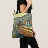 Retro restaurant, interieur van een retro wegresta tote bag (Dichtbij)