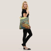 Retro restaurant, interieur van een retro wegresta tote bag (Op model)