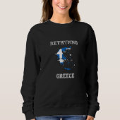 Retro Rethymno Greece Distressed Greece Flag Trui (Voorkant)