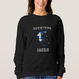 Retro Rethymno Greece Distressed Greece Flag   Trui