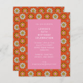 Retro Retro Bloem Sinaasappel Verjaardagsfeestje U (Voorkant / Achterkant)