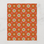 Retro Retro Bloem Sinaasappel Verjaardagsfeestje U (Achterkant)