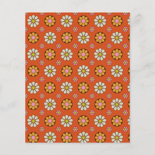 Retro Retro Bloem Sinaasappel Verjaardagsfeestje U (Achterkant)