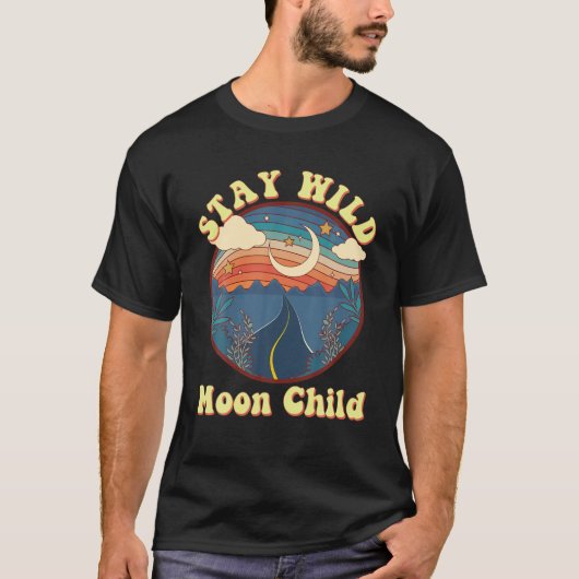 Retro Retro Hippie Stay Wild Moon Child PE T-shirt (Voorkant)
