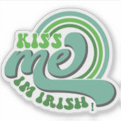 Retro Retro Kus Me Ik Ben Iers St. Patrick's Dag Sticker (Voorkant)
