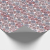 Retro, retro patroon, beige, grijs elegant cadeaupapier (Hoek)