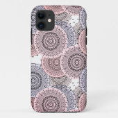 Retro, retro patroon, beige, grijs elegant Case-Mate iPhone case (Achterkant)