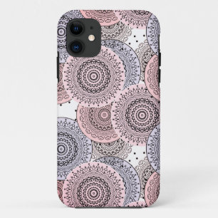 Retro, retro patroon, beige, grijs elegant Case-Mate iPhone case