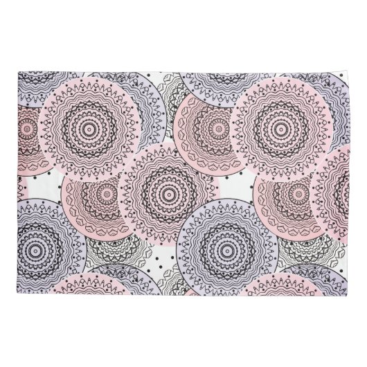 Retro, retro patroon, beige, grijs elegant kussensloop (Achterkant)