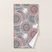 Retro, retro patroon, blauw en roze, elegant bad handdoek (Handdoek)