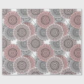 Retro, retro patroon, blauw en roze, elegant cadeaupapier (Vlak)