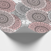 Retro, retro patroon, blauw en roze, elegant cadeaupapier (Hoek)