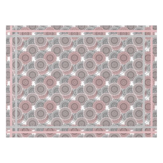 Retro, retro patroon, blauw en roze, elegant tafelkleed (Voorkant (Horizontaal))