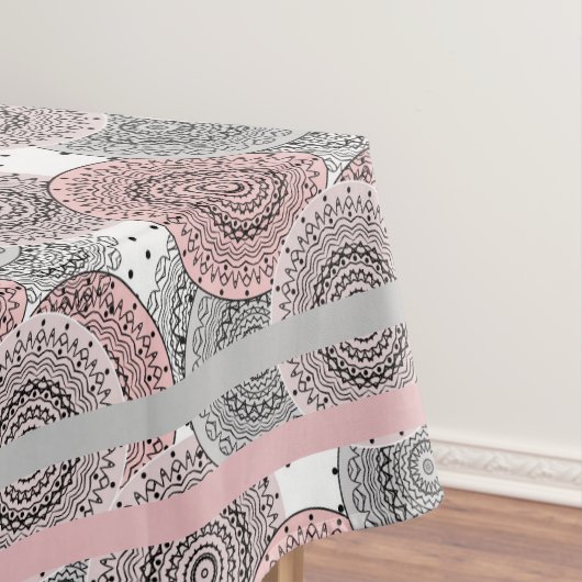 Retro, retro patroon, blauw en roze, elegant tafelkleed (Voorbeeld)