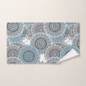 Retro, retropatroon, blauw en grijs, elegant bad handdoek (Handdoek)