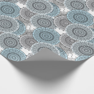 Retro, retropatroon, blauw en grijs, elegant cadeaupapier