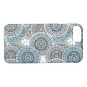 Retro, retropatroon, blauw en grijs, elegant Case-Mate iPhone case (Achterkant (Horizontaal))