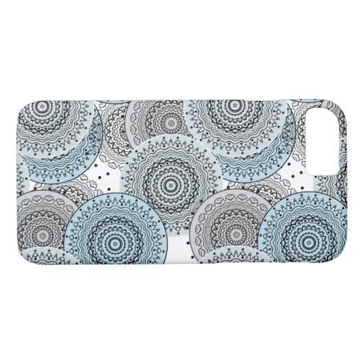 Retro, retropatroon, blauw en grijs, elegant Case-Mate iPhone case (Achterkant (Horizontaal))