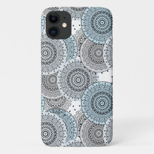 Retro, retropatroon, blauw en grijs, elegant Case-Mate iPhone case