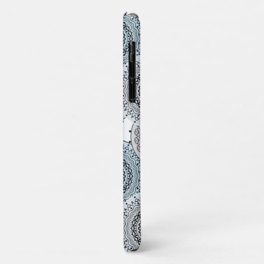 Retro, retropatroon, blauw en grijs, elegant Case-Mate iPhone case (Achterkant/links)