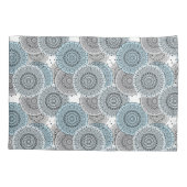 Retro, retropatroon, blauw en grijs, elegant kussensloop (Achterkant)