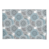 Retro, retropatroon, blauw en grijs, elegant kussensloop (Voorkant)