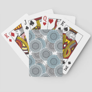 Retro, retropatroon, blauw en grijs, elegant pokerkaarten