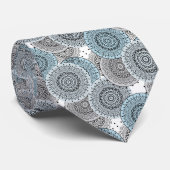 Retro, retropatroon, blauw en grijs, elegant stropdas (Opgerold)