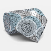 Retro, retropatroon, blauw en grijs, elegant stropdas (Opgerold)