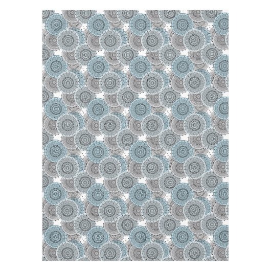 Retro, retropatroon, blauw en grijs, elegant tafelkleed (Voorkant)