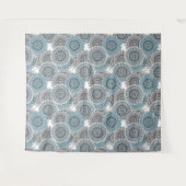 Retro, retropatroon, blauw en grijs, elegant wandkleed (Voorkant (horizontaal))